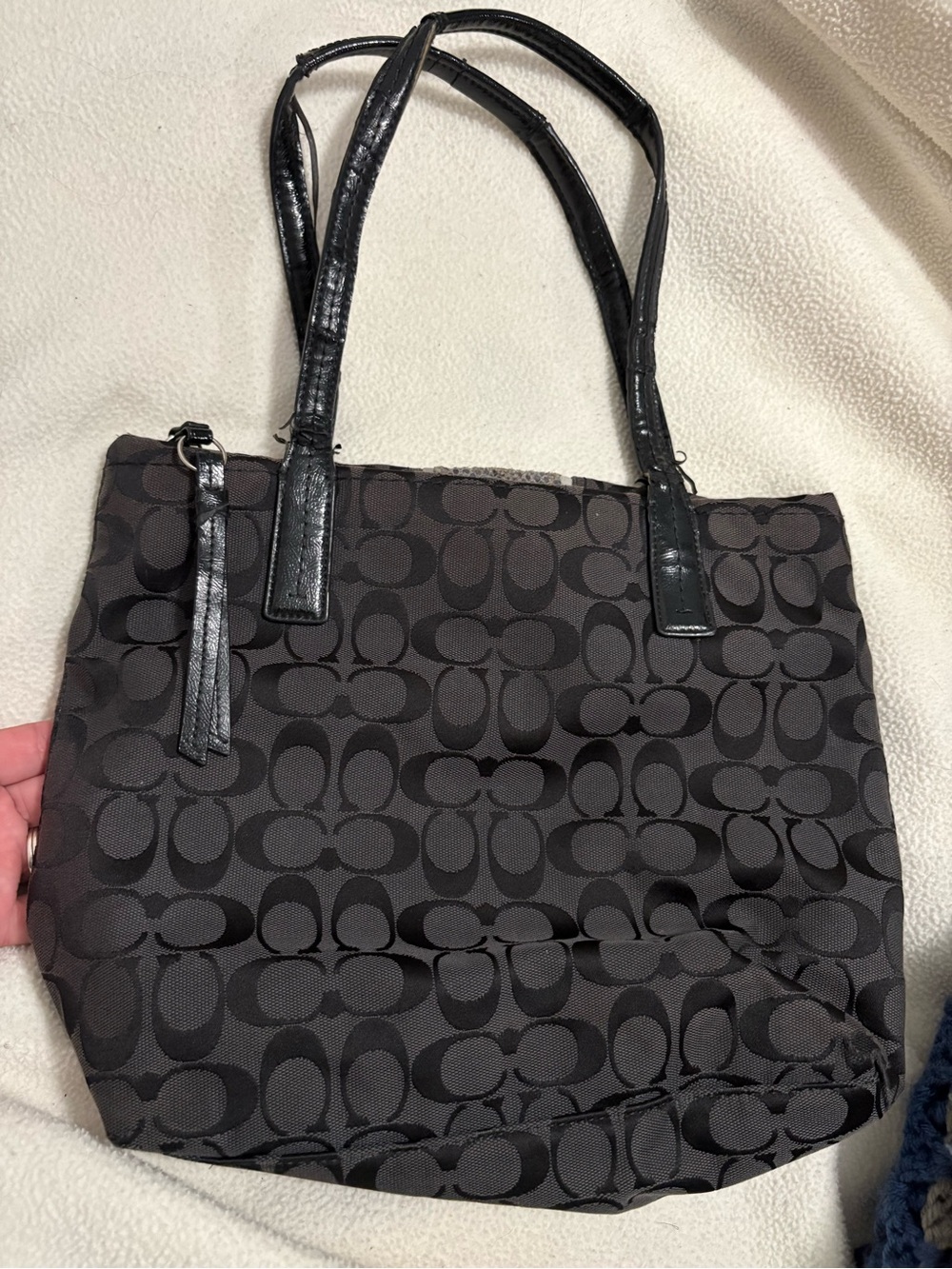 Coach Signature Python Stripe Tote - Picture 3 of 11